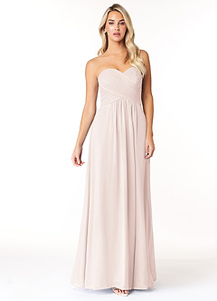 Azazie Yazmin Bridesmaid Dresses Rose Petal A-Line Sweetheart Neckline Chiffon Convertible Dress image4