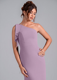 Azazie Rinna Bridesmaid Dresses Wisteria Mermaid One Shoulder Chiffon Dress image6