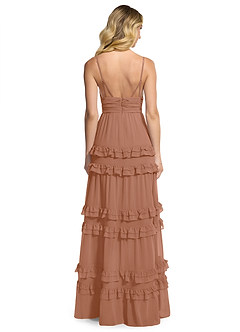 Azazie Rachel Bridesmaid Dresses Bronzer A-Line Chiffon Dress image2