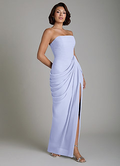 Azazie Nyra Bridesmaid Dresses Lavender Sheath Corset Chiffon Dress image7