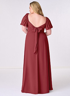 Barbie ♥ Azazie Bridesmaid Dresses Pomegranate A-Line Pleated Chiffon Dress image8