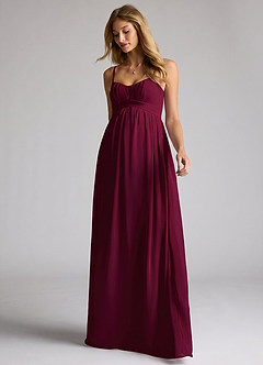 Azazie Llana Maternity Bridesmaid Dresses A-Line Chiffon Floor-Length Dress image3