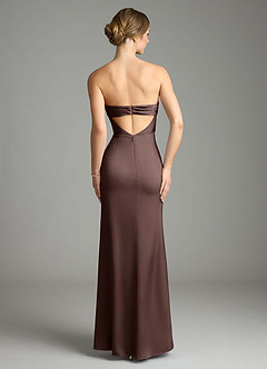 Azazie Leonis Bridesmaid Dresses Ganache Mermaid Pleated Stretch Satin Convertible Dress image2