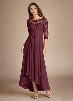 Azazie Marietta vestidos de madre de la novia Vestido de Cabernet de Encaje de Corte En A image6