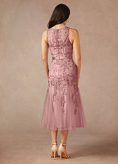 Azazie Herrin Mère de la mariée Robes Robe Sirène en Dentelle Rose Poussiéreuse image3
