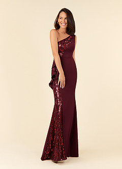 Azazie Aria Mother of the Bride Dresses Cabernet Mermaid Sequins Lace Dress image1