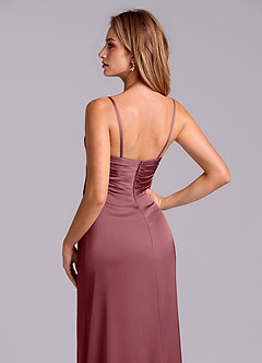 Azazie Sabrine Final Sale Desert Rose A-Line Sweetheart Neckline Stretch Satin Dress image7
