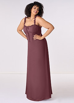 Barbie ♥ Azazie Bridesmaid Dresses Sangria A-Line Sweetheart Neckline Chiffon Dress image8