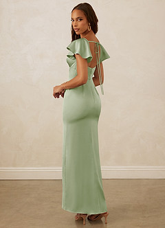 Christian Siriano Bridal for Azazie 1005 Bridesmaid Dresses Dusty Sage Sheath Sweetheart Neckline Stretch Satin Dress image8