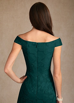Azazie Moore Mother of the Bride Dresses Pine A-Line Boatneck Floral Burnout Dress image6