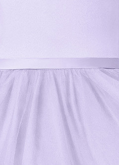 Azazie Marybell Flower Girl Dresses Lilac A-Line Bow Tulle Dress image4
