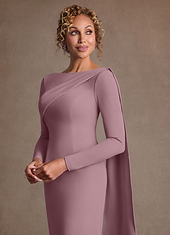 Azazie Merian Klänningar till brudens mor Klä Kolumn i Stretch crepe Plisserad Dammig Ros image5