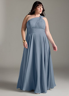Azazie Charlize Jurken voor bruidsmeisjes Jurk van Chiffon met A-Lijn One-Shoulder Schemering image9