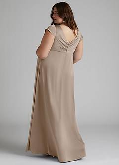 Azazie Allessia Maternity Bridesmaid Dresses A-Line Pleated Stretch Satin Floor-Length Dress image9