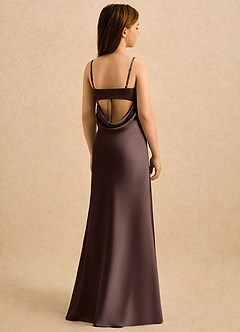 Azazie Mirabella Girls Formal Flower Girl Dresses Ganache Sheath Sweetheart Neckline Stretch Satin Dress image1