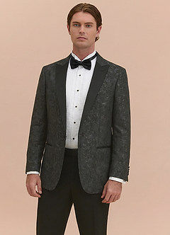 Joseph Black Formal Jacquard Peak Lapel Tuxedo Jacket