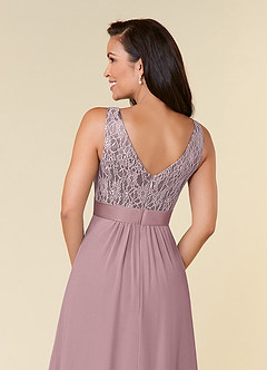 Azazie Xella Mother of the Bride Dresses Dusty Rose A-Line Lace Chiffon Dress image6