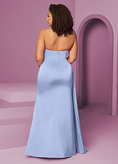 Barbie ♥ Azazie Final Sale Ice Mermaid Pleated Stretch Satin Dress image12