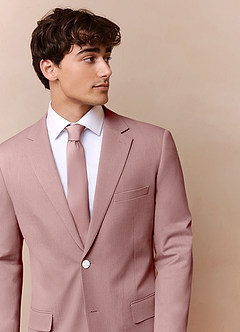 front James Dusty Rose Structured Stretch Suit Jacket