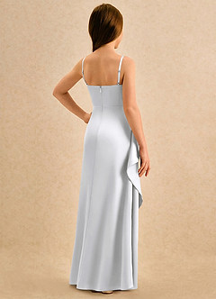 Azazie Cannoli Girls Formal Flower Girl Klänningar Klä A-Line i Matt satäng Plisserad image2