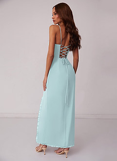 Barbie ♥ Azazie Bridesmaid Dresses Mist Sheath Corset Chiffon Dress image3