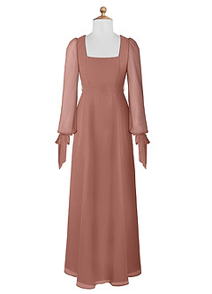 Azazie Leonia Junior Cedar Rose A-Line with Pockets Chiffon Dress image7