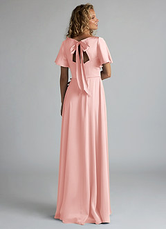 Azazie Kimber Bridesmaid Dresses Powder Pink A-Line Ruched Stretch Satin Dress image8