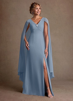 Azazie Boudica Suknie dla Matki Panny Młodej Linia A Pofałdowany Szyfon Długość podłogi Sukienka image3