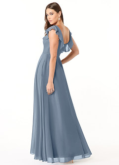Azazie Jinny Bridesmaid Dresses Twilight A-Line Square Neckline Ruched Chiffon Dress image4