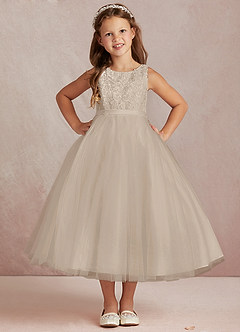 Azazie Calla Flower Girl Dresses Frost Ball-Gown Lace Tulle Dress image2