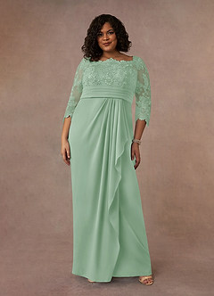 Azazie Bernadine Mère de la mariée Robes Robe Fourreau en Dentelle Vert Sauge image6