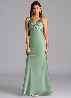 Azazie Hati Bridesmaid Dresses Agave Mermaid Stretch Satin Dress image5
