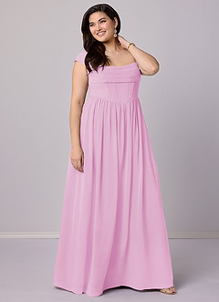 Barbie ♥ Azazie Brautjungfernkleider A-Linie Korsett Chiffon Kleid Bonbonrosa image11