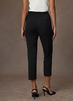 front Charlotte Negro Pantalones de vestir de tejido refinado