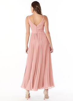 Azazie Raychelle Bridesmaid Dresses Rosette A-Line V-Neck Chiffon Dress image2