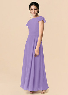 Azazie Payton Junior Tahiti A-Line Bow Chiffon Dress image4