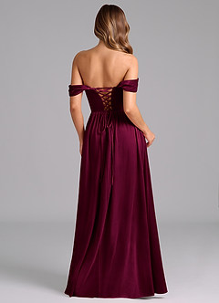 Azazie Hattie Bridesmaid Dresses Cabernet A-Line Ruched Velvet Dress image6