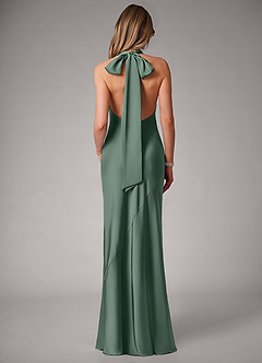 Azazie Velli Bridesmaid Dresses Eucalyptus Mermaid Stretch Satin Dress image5