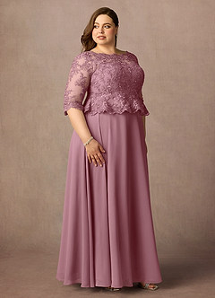Azazie Averie Mother of the Bride Dresses Vintage Mauve A-Line Boatneck Sequins Chiffon Dress image18