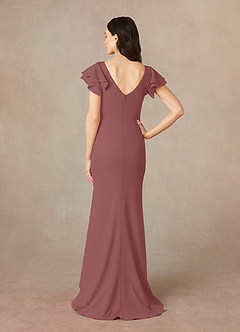 Azazie Peppermint Mother of the Bride Dresses Desert Rose Mermaid Scoop Ruched Stretch Crepe Dress image4