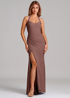 Azazie Emeria Suknie dla druhen Syrena Dekolt w kształcie serca Szyfon Do ziemi Sukienka image3