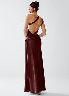 Stephanie Ganache Luminous Satin Maxi Dress image3
