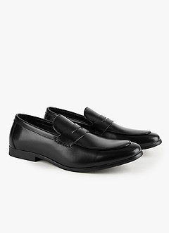 front Men's Leather Penny Loafers