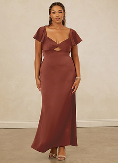 Christian Siriano Bridal for Azazie 1005 Bridesmaid Dresses Auburn Sheath Sweetheart Neckline Stretch Satin Dress image12