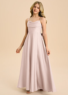 Azazie Bear Junior Klä av A-Line i Stretch Satin Älskling Halsringning image4