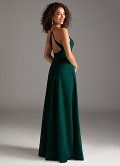 Azazie Davis Bridesmaid Dresses Pine A-Line Pleated Stretch Crepe Dress image7