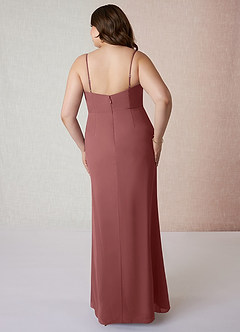 Azazie Tayla Bridesmaid Dresses Amethyst Sheath Square Neckline Chiffon Dress image7