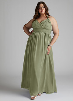 Azazie Ashia Bridesmaid Dresses Pistachio A-Line Pleated Chiffon Dress image7