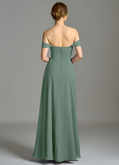 Azazie Oasis Abiti da Damigella Abito A-Line in Chiffon Con Tasche Eucalipto image8