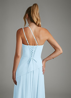 Azazie Holly Bridesmaid Dresses Sky Blue A-Line Corset Chiffon Dress image8